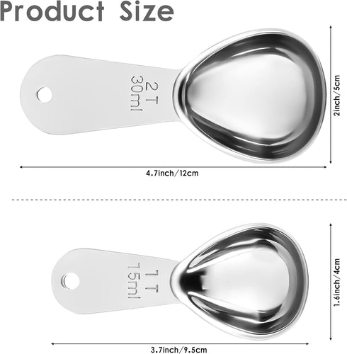Smithccraft Measruring Coffee Scoop, 18/8 Stainless Steel Measuring Spoons Scoops Set of 2, Metric & US Measurer coffee Tablespoons 15ml and 30ml...