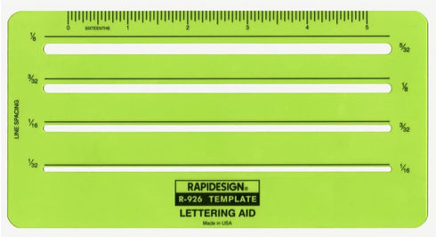 Rapidesign Lettering Aid Template, 1/16, 3/32, 1/8, 5/32 Inch Sizes, 1 Each (R926)...