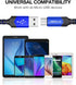 JSAUX Micro USB Cable Android Charger, (2-Pack 6.6FT) Nylon Braided Cord Compatible with Galaxy S7 S6 J7 Edge Note 5, Kindle. MP3 and More-Blue......