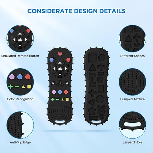 Baby Teething Toy, Soft TV Remote+Game Machine Shape Chew Set Intellectual Development Intellectual Development Educational Toy,Safe Silicone Todd...
