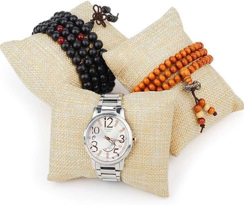 Teensery 8 Pcs Linen Small Bracelet Watch Pillow Bangle Cushions for Jewelry Displays, 2.8x3.1 inch...