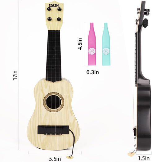 Kids Toy Ukulele Kids Guitar Musical Toy 17 Inch 4 String Mini Guitar with Pick Educational Learning Musical Instrument Toy for Ages 3-12 Children...