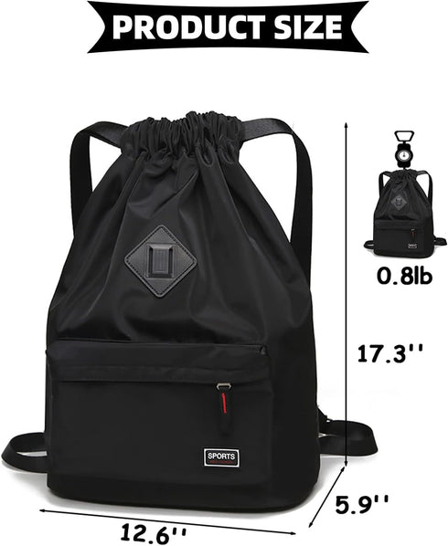 Peicees Waterproof Drawstring Sport Bag Lightweight Sackpack Backpack for Men and Women...