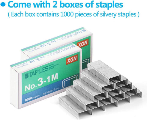 Coopay Clear Acrylic Stapler Purple Desktop Stapler with 2000 Pieces Silvery Staples for Office Desk Accessory(Purple)...