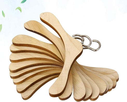 TOYANDONA 10pcs Wooden Dolls Clothes Hanger Mini Doll Hanger Doll Dress Outfit Holders Dollhouse Miniature Accessories for Doll Closets Size M...