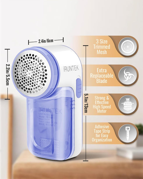 iRUNTEK Battery-Free Fabric Lint Remover, USB Powered Shaver and Lint Brush 2 in 1, Sweater Defuzzer Remove Fuzz, Lint Balls, Pills, Bobbles from ...