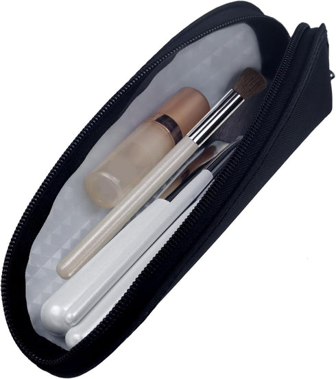 Aosbos Travel Makeup Brush Holder Bag, Small Cosmetic Pouch Organizer for Make Up Brush Traveling Case, Black Multi-functional Pouch...