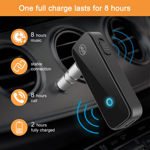JXTZ (Upgraded) Bluetooth AUX Adpater for Car, Bluetooth Transmitter and Receiver, 3.5mm Aux Bluetooth Car Adapter, Wireless Audio Receiver for Ca...