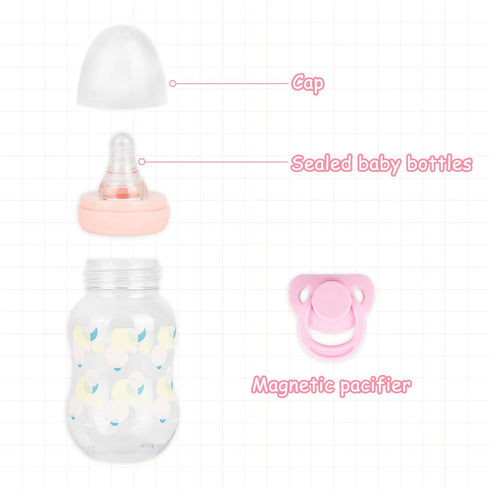 CHAREX Reborn Baby Doll Accessories Fake Feeding Bottle Sealed Matching Putty Magnetic Pacifier Baby Girl...