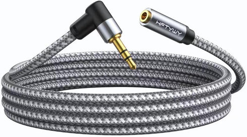 Headphone Extension Cable 25 ft 3.5mm Male to Female Stereo Audio Extension Cable - Double Shielded Braided Long 1/8 TRS aux Cord Extender for Sma...