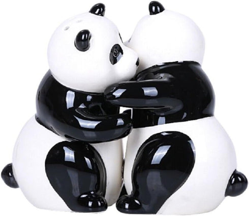 Pacific Giftware Hugging Panda Magnetic Ceramic Salt and Pepper Shakers Set...
