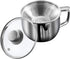 Stainless Steel Fat Separator 4 Cup/1000ML Gravy Grease Separator with Strainer and Glass Lid, Soup Oil Separator Cup for Cooking, Oil Soup Separa...