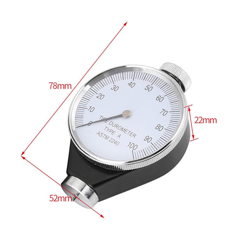A Durometer, Rubber Hardness Tester, Rubber Tire Durometer Hardness Tester Meter 0-100 HA(Type A)...