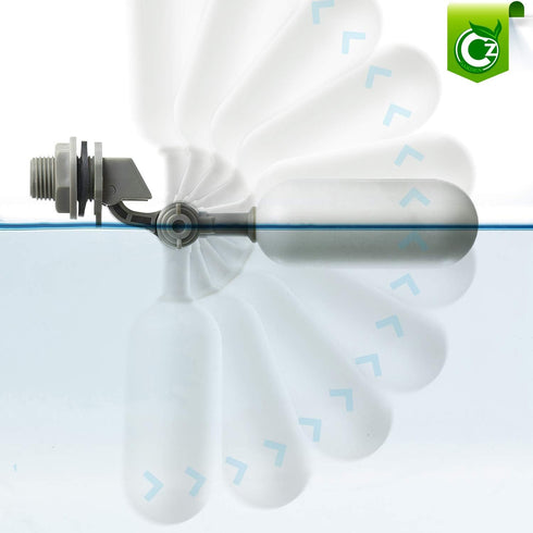 PVC Mini Float Valve with Adjustable Arm • 1/2" Vinyl Tubing RO Reverse Osmosis Supply Line for Ponds, Chickens, Livestock Water Trough, Aquariums...