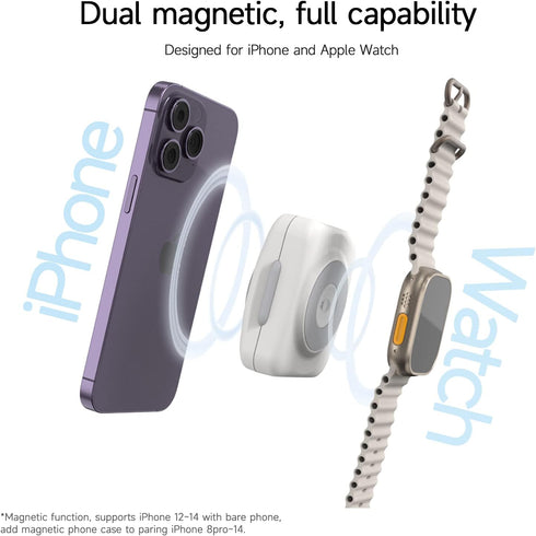 ISDT PB10DW Power Bank for Visually Impaired MagSafe Wireless Charger,Magnetic 2 in 1 Charger,Fast Wireless Charging,Compatible with iPhone 14/Pro...