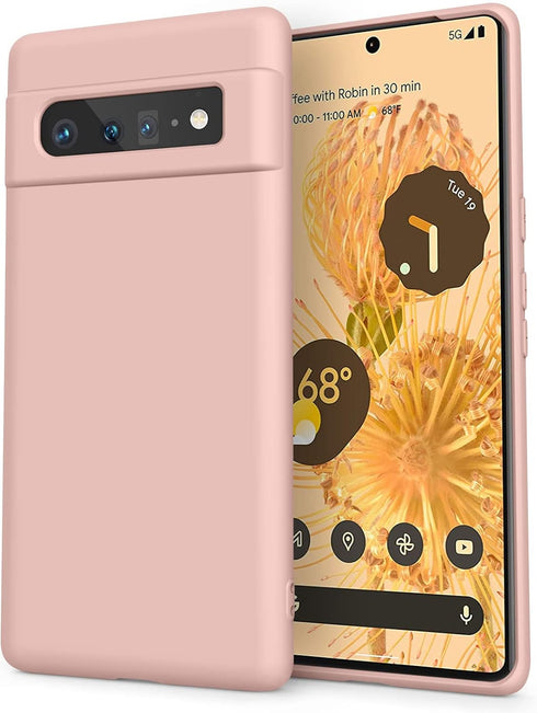 Amzpas TPU Case for Google Pixel 6 Pro, Durable Protective Shockproof Phone Case, Soft Anti-Scratch Smart Phone Cover for Women Men Sand Pink...
