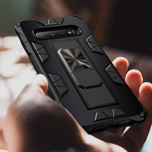 for Samsung Galaxy S10 Case Military Grade Shockproof with Kickstand Stand Built-in Magnetic Car Mount Armor Heavy Duty Protective Case for Samsun...