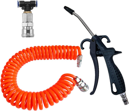 High Volume Air Blow Gun with Rubber Guard, Air Flow Nozzle, Industrial Household Air Blower Gun Angle Ben Jet Nozzle, Air Gun Pneumatic for Compr...