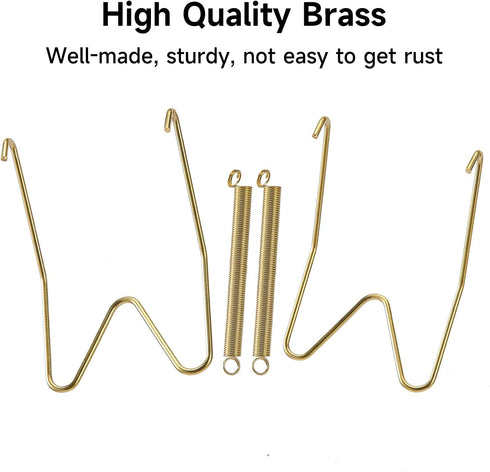 10-Piece Brass Plate Wall Hangers, 8 Inch Invisible Decorative Plate Holders, Comes with 12-Piece Wall Hooks...