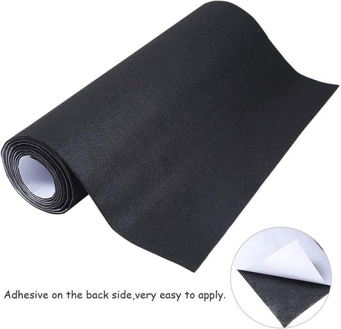 Caydo Large Black Self Adhesive Felt Roll Shelf Liner for DIY Projects Costume, Jewelry Drawer Craft Fabric Peel Stick 15.7" x 78.7"...