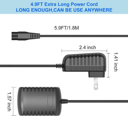 for Bissell Charger 2390 2390A 23903 2284 2284W 14.4V Lithium Ion Cordless Hand Vacuum 1614206 Power Cord for 14.4V Lithium Ion Cordless Hand Vacu...