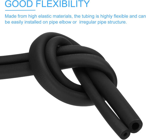 PATIKIL 1"(25mm) ID x 6Ft Pipe Insulation Foam Tube, 2 Pack Pipe Cover Wrap Roll Bar Padding Tubing for Handle Grip HVAC Outdoor Air Conditioner U...