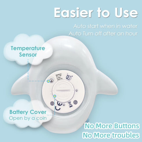 Baby Bath Tub Thermometer - Bathtub Water Thermometer with Room Temperature - Safety Floating Whale Bathtub Toy - New Upgraded Mute Flashing Alert...