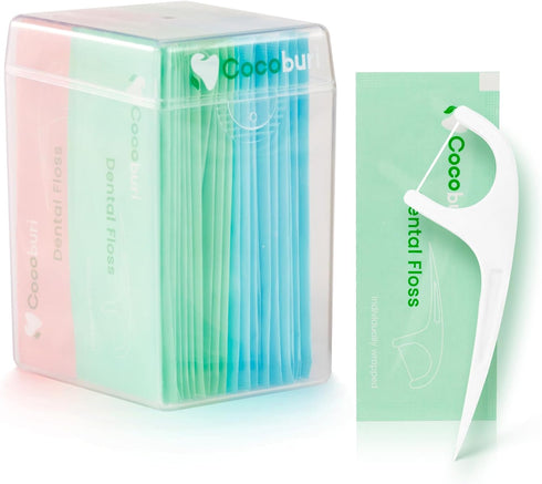50 Count Individually Wrapped Dental Floss Picks-Oral Care Flossers for Adults- Floss Singles Bag- Travel Hotel Restaurant Office Car Dental Floss...