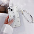 Phone Case for iPhone 15 Plus 14 Plus Clear Glitter Cute Bow Knot Aesthetic Girly Phone Case with Phone Charms Chain Bracelet Soft Protective Cove...
