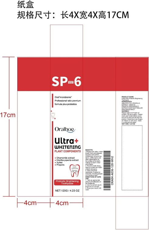 SP-6 Ultra Whitening, SP 6 Toothpaste, Ultra Whitening Toothpaste Sp - 6, Probiotic Brightening Toothpaste,Deep Cleaning Care Toothpaste,Fresh Bre...