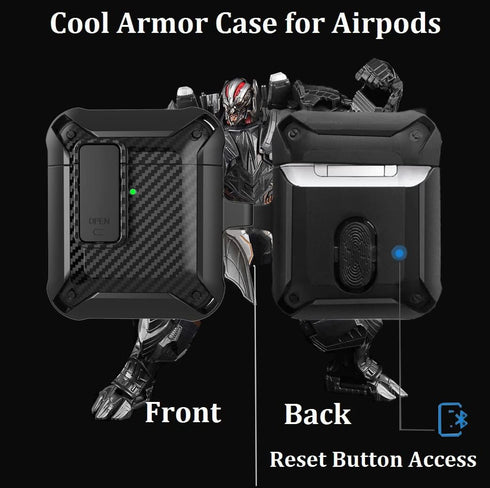 Olytop for Airpods 2nd 1st Generation Case Men Lock with Cleaner Kit, Rugged AirPod 2/1 Gen Protective Hard Cover Shockproof Skin Boys Women with ...