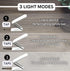 Foldable LED Table Desk Lamp, Adjustable Portable Reading Night Light - 3 Light Settings, Compact & Rechargable USB for Bedroom, Office, School (W...