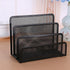 EASEPRES Desk Mail Organizer, 2 Pack Office Small Letter Sorter Desktop File Organizer Metal Mesh with 3 Vertical Upright Compartments...