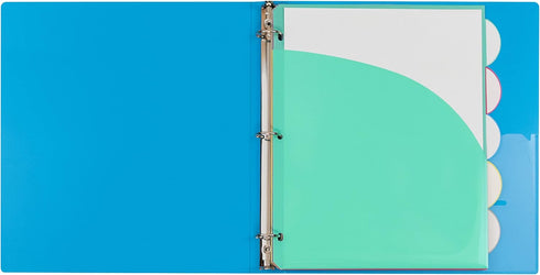 C-Line 3-Ring Poly Binder with Inner Pocket, Letter Size, 1-Inch Capacity, Color May Vary, 1 Binder (31710)...