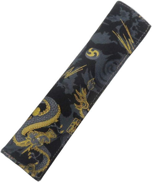 Enyuwlcm Fabric Fountain Pen Case Single Pen Sleeve Holder for Pocket Vintage Pen Cover Black Dragon 1 Pack...