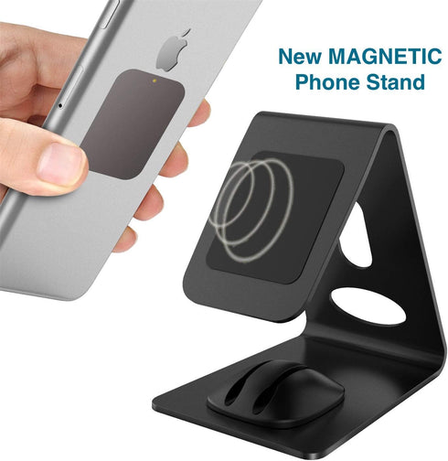 WixGear Cell Magnetic Phone Stand, Premium Phone Holder for iPhones, Android Smartphones & Mini Tablets –Sturdy Metal Phone Stand for Desk with Sm...