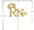 RN Cake Topper, Congrats Grad Nurse Cake Decor, 2025 Nursing School Graduation Party Decorations Supplies,Gold Glitter...
