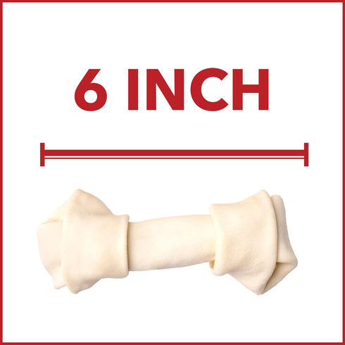 Pet Factory American Beefhide 6-7" Knotted Bones Dog Chew Treats - Natural Flavor, 3 Count/1 Pack...