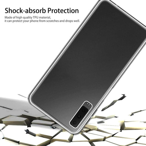 Case Compatible with Samsung Galaxy A7 (2018), Full Body Protection 360 Gel Phone Cover Clear Transparent Soft Silicone...