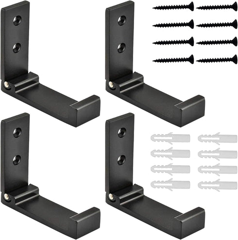Folding Coat Hooks, Foldable Wall Hooks for Hanging Aluminum Alloy Cloth Hanger Coat Hanger Headphones Holder Headset Wall Hanger Hook- Pack of 4...