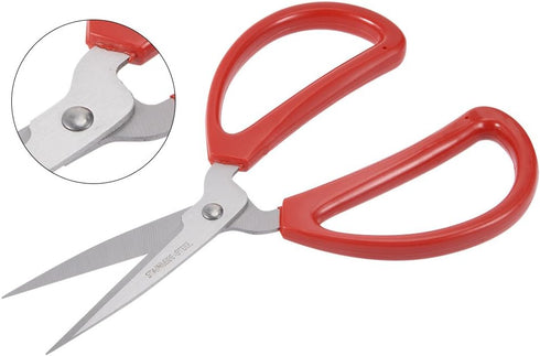 uxcell 6.8 Inch Stainless Steel Scissor for Office Home Cutting, Straight Red Handle...