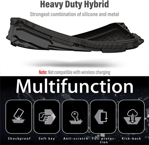 Armor Phone Case for iPhone 14 Military Grade Cover 360 Full Protection Heavy Duty Hybrid Metal Bumper Built-in Silicone Shockproof Dustproof with...