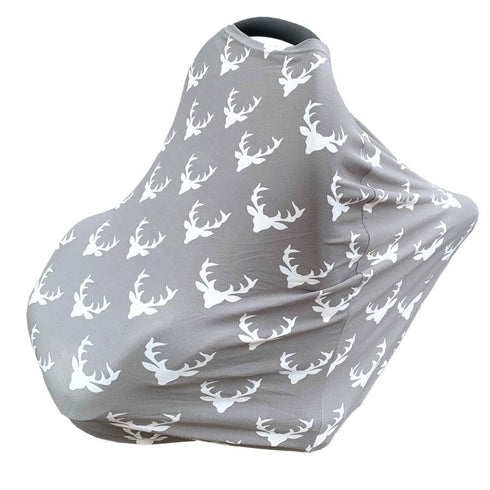 Baby Car Seat Cover Deer Printing Nursing Cover Extra Soft Extra Stretchy...