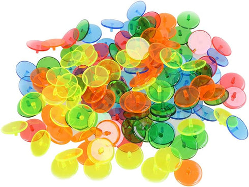 100 Pcs Clear Plastic Round Golf Ball Position Markers for Golf and Baseball Mixed Colors...