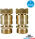 Quick Connector Garden Hose Fittings (2 Pack) - Leak Free - 3/4" Snap-On Water Hose Adapter for Quick Release - Solid Brass - Quick Connection Gar...