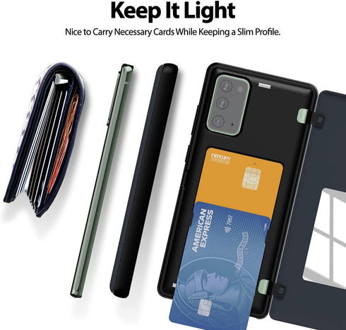 GOOSPERY for Samsung Galaxy Note 20 6.7"(2020) Card Holder Wallet Case, Easy Magnetic Door Closure Protective Dual Layer Bumper Sturdy Phone Back ...