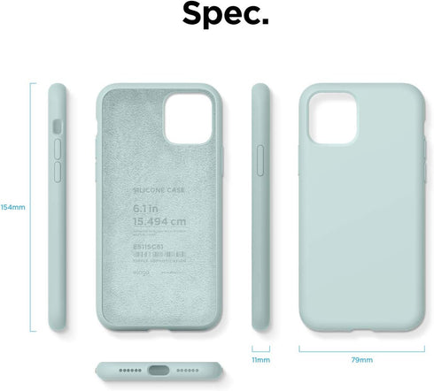 elago Compatible with iPhone 11 Case, Liquid Silicone Case, Full Body Protective Cover, Shockproof, Slim Phone Case, Anti-Scratch Soft Microfiber ...