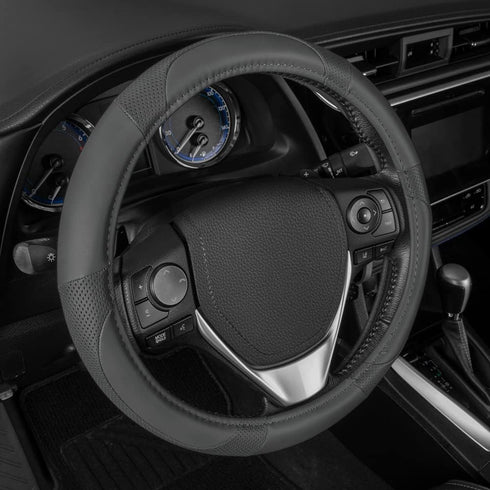Motor Trend Perforated Microfiber Leather Steering Wheel Cover for Cars Trucks SUVs Vans, Sporty Racing Improved Grip Anti-Fatigue Ergonomic Desig...