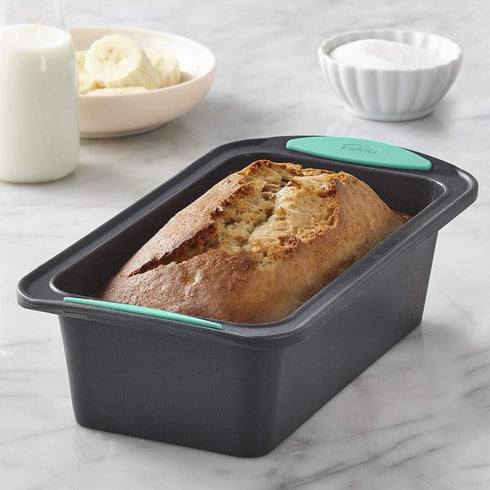 Trudeau Structure Loaf Pan Silicone Bakeware, 8.5" x 4.5", Mint/Black...