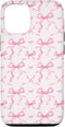 iPhone 13 Aesthetic Pink Ribbons and Bows in Watercolor Case...
